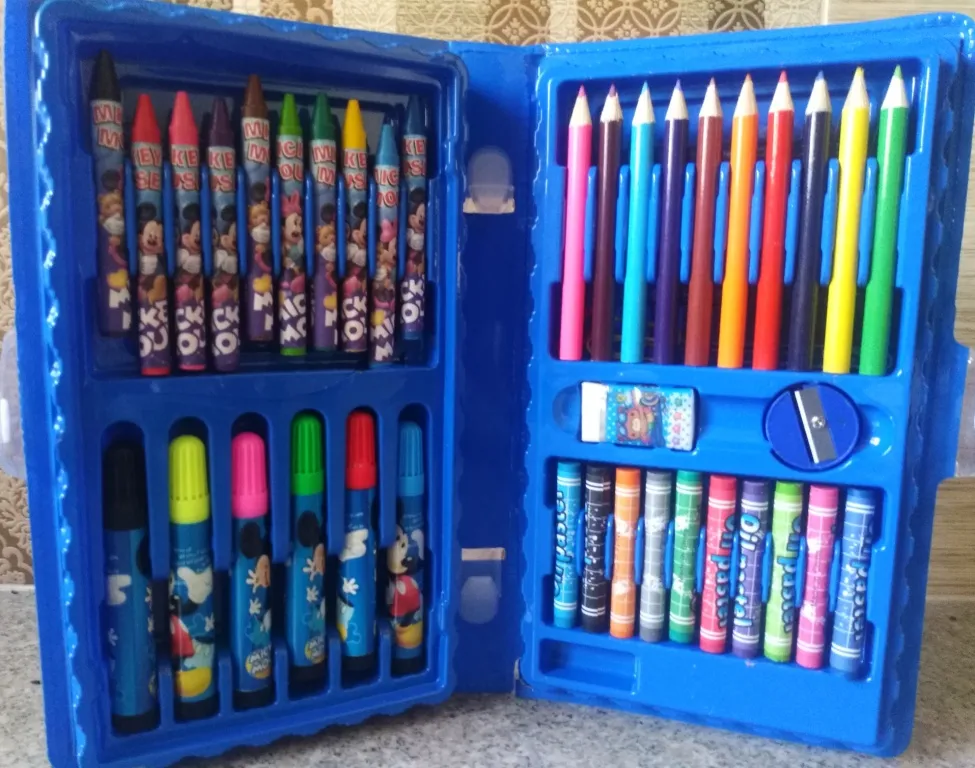 Multi Color 42 Pcs Kit / Set with Button Box Best Quality For kids image 2