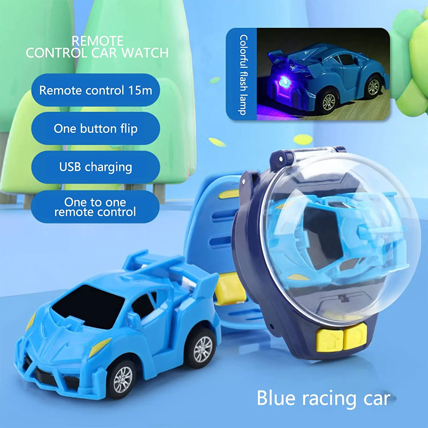 New Watch Remote Control Car Toy, Mini Cartoon Toys, Racing Watch, USB Charging Car, Children's Toy The Best Gifts for Boys & Girls, 1.18x9.45inch image 3