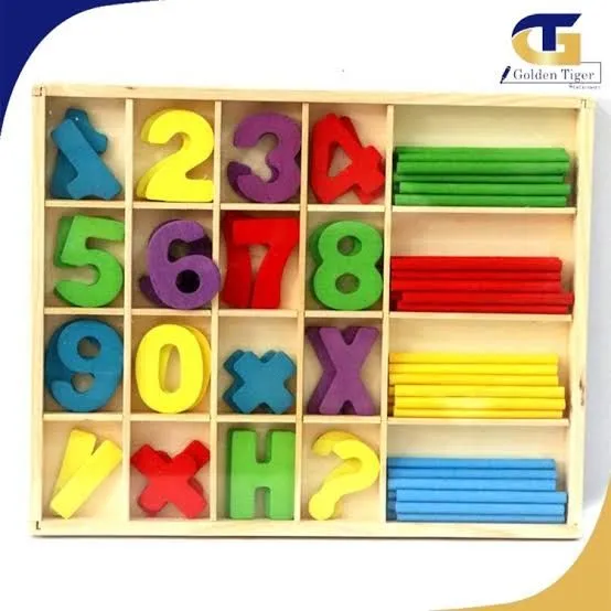 Wooden Computation Study Box with Number Blocks for Basic Math Calculations/Time Recognition Educational Indoor & Outdoor Toy for Children Kids Ages 3+ Years image 5