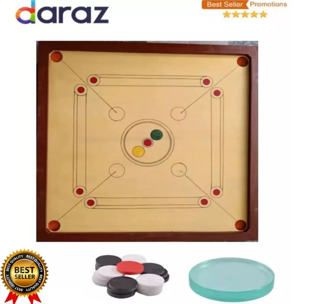 Carrom Board Game High Quality Lassani Wood With Free Coins And Striker PowderAnd Chemical Best Indoor Game Availabe In Different Sizes 24 , 30 and 36 Inch image 4