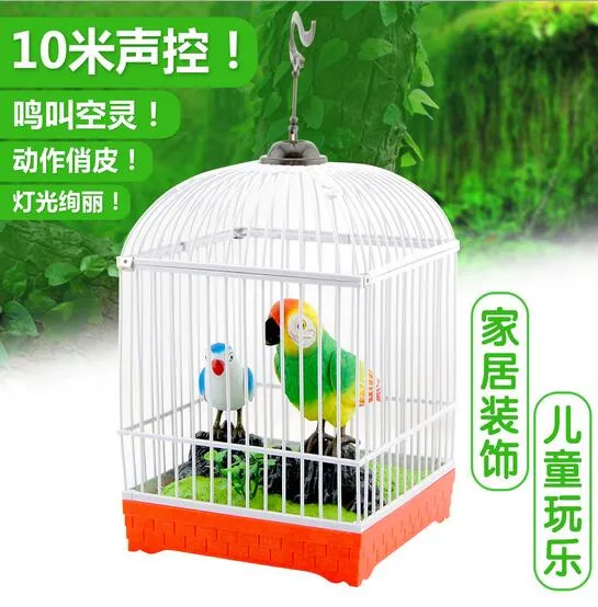 Beautiful Singing Birds Induction Electric Parrot Toy Bird Children Parrot Cage Toys For Kids image 2