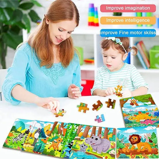Wooden Jigsaw Puzzles Set for Kids Age 2-6 Year Old 30 Piece Colorful Wooden Puzzles for Toddler Children Learning Educational Puzzles Toys for Boys and Girls  image 3
