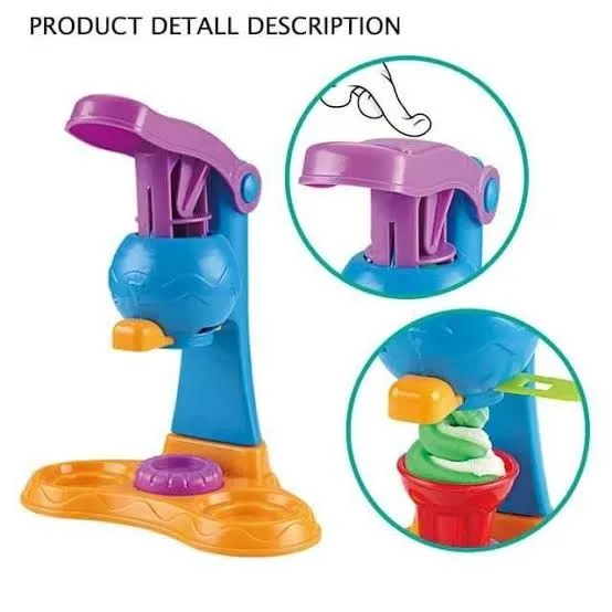 DIY Ice Cream Clay Play Set Toy Make Fancy Clay Ice Cream with Clay Real Clay Vending Machine Clay Tubs Non Toxic image 3