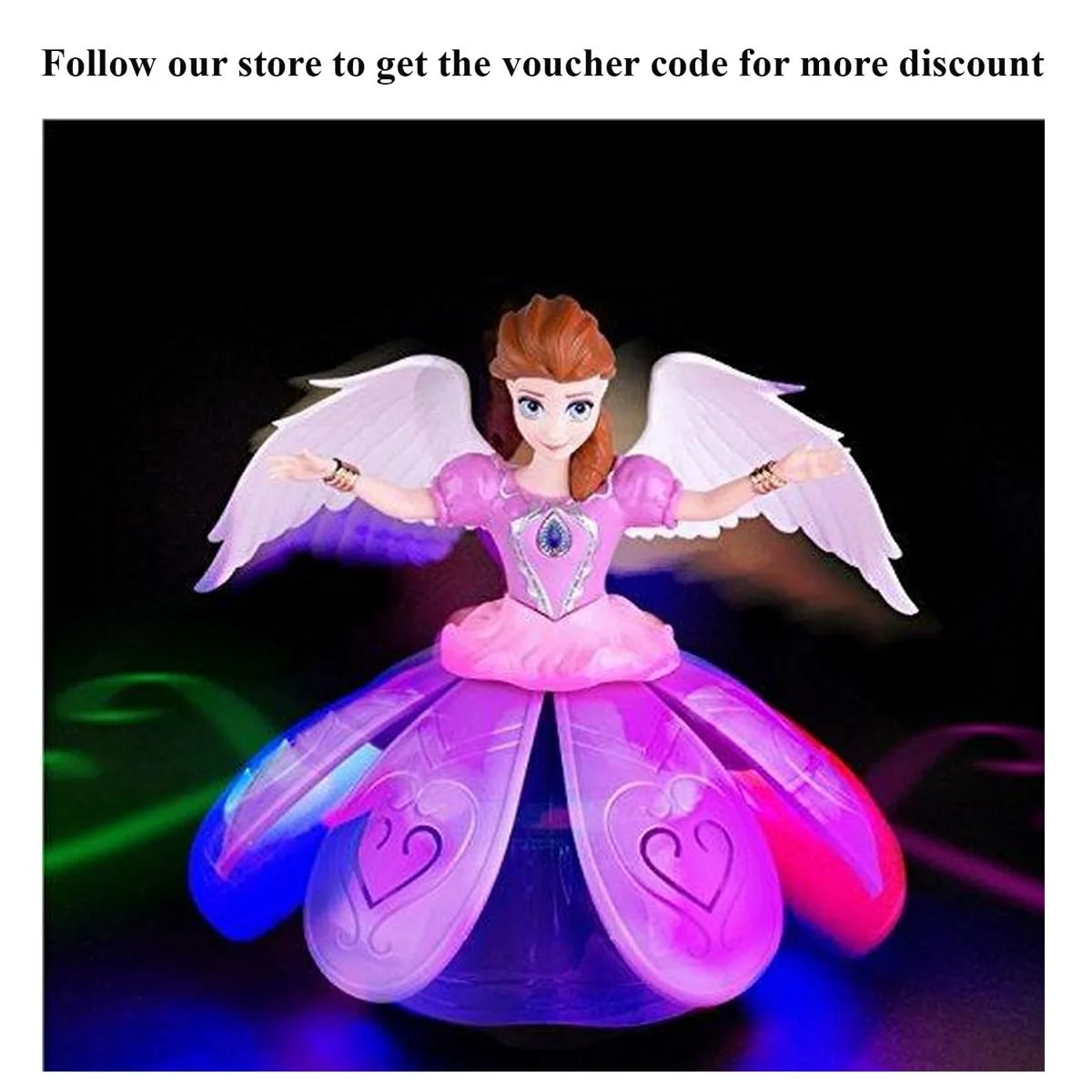 Angel Girl Dancing With Light & Music - purple image 2