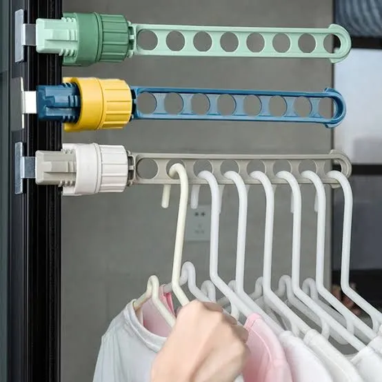Window Frames Clothes Horse, Clothes Fan for Wall Interior Window Door 5 Hole Clip Hanger Holes Hanging Rack for Inside, Outside, Travel, Hotel Dignified image 5