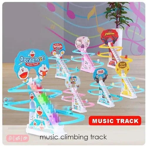 Climbing Stairs Track Toy Playful Roller Coaster Toy Electric Track Toys with Flashing Lights and Music for Toddlers and Kids image 2