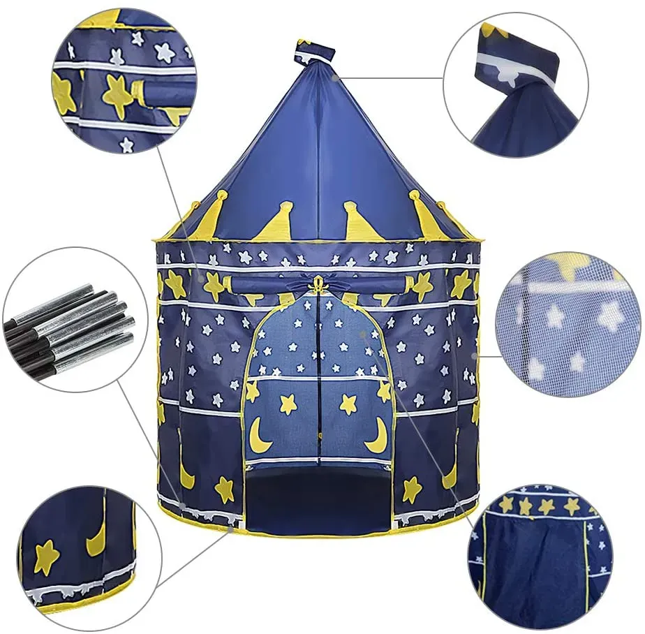 Kids Tent Toy Princess Playhouse - Toddler Play House Pink And Blue Castle for Kid Children Girls Boys Baby Indoor & Outdoor Toys Foldable Playhouses Tents with Carry Case Great Birthday Gift Idea image 6
