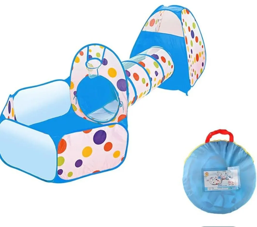 Nice baby 3 In1 Set Kids Play Tent Play Tunnel, Baby Ball Pit with Basketball Hoop, Pop Up Castle Tunnel Crawl Playhouse Toddlers Foldable Gifts for Boys&Girls(Balls Not Included) image 7