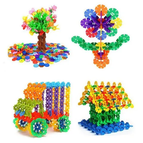 Pack Of 72 Pcs Snowflake Building Blocks Toy Baby Children Educational Toy DIY Assembling Bricks Kids image 5