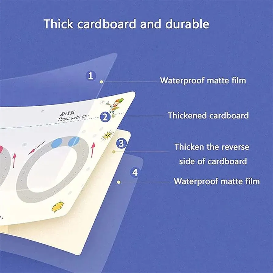 Magical Tracing Workbook Reusable Calligraphy Copybook Practice Drawing Book with Pen and Eraser,Help Children Improve Concentration and Hand-Eye Coordination
 64 Pages image 7