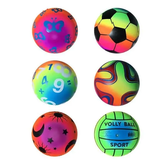 6 Inch Inflatable Rainbow Ball - Colorful Inflatable Beach Balls - Swimming Pool Toys Outdoor Game for Backyard Beach Party Supplies, 6 Inches image 2