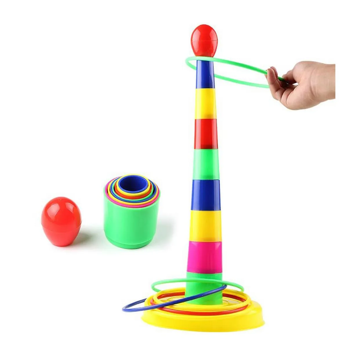 Ring Toss Game For Kids - 16 cm (6.3 inch) and 14.5 cm (5.7 inch) Rings