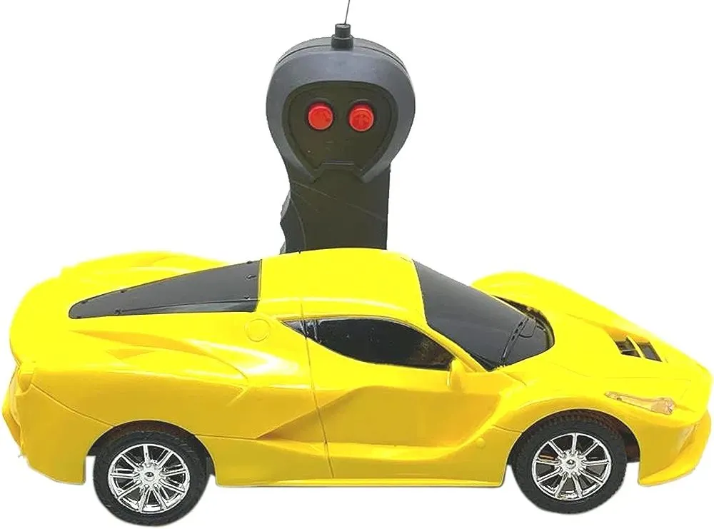 Remote Control High Speed Racing Car with Stylish Looks 1:18 Scale, Two Functions & Modern Design, RC Vehicle Toy for Kids (Require 5AA Batteries, Not Included) (Yellow) image 5