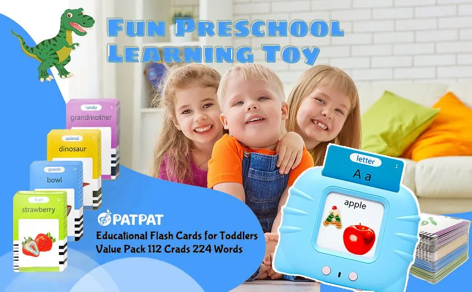 Talking Toy Flash Card for Kids 112 Card Early Language, 224 Words Education Learning Device Educational Toddlers Toys Reading Machinee Gift for Kids Ages 2-6 image 5