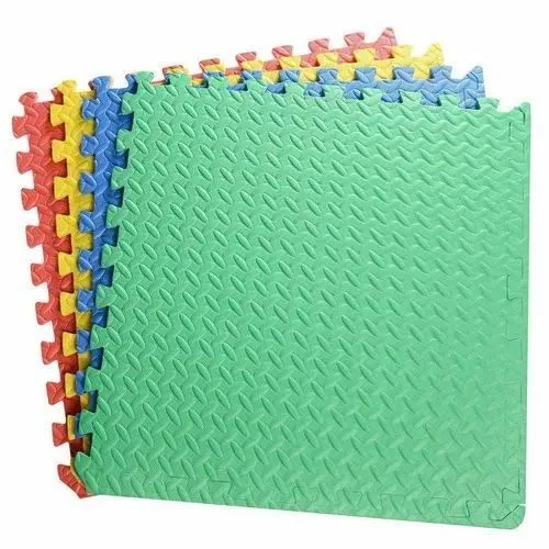 Foam Floor Mats - Interlocking EVA Foam Padding for Home Gym 2 x 2 Feet- Non-Toxic 4-Piece Play Mat Set for Toddlers, Babies, and Kids (Multicolor) image 1