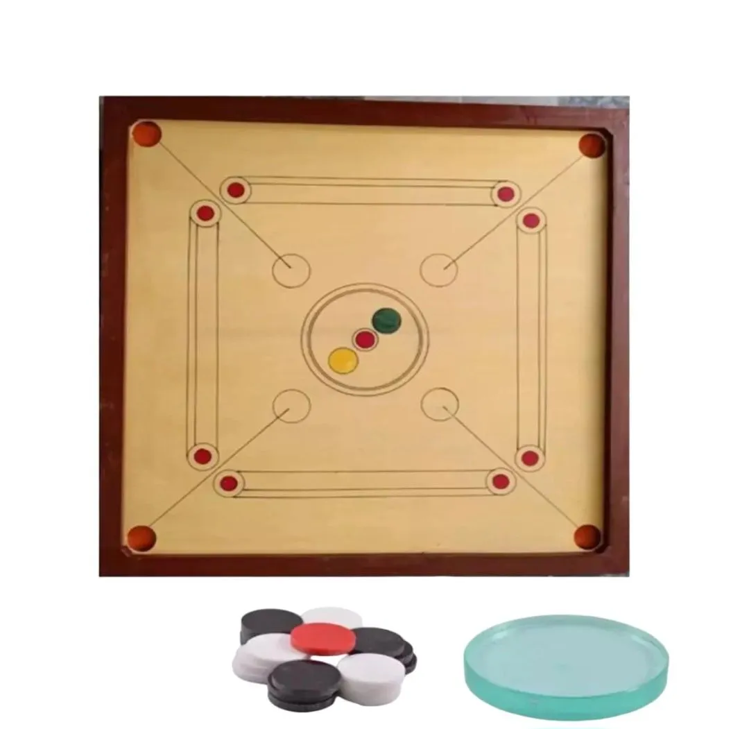 Carrom Board Game High Quality Lassani Wood With Free Coins And Striker PowderAnd Chemical Best Indoor Game Availabe In Different Sizes 24 , 30 and 36 Inch image 2