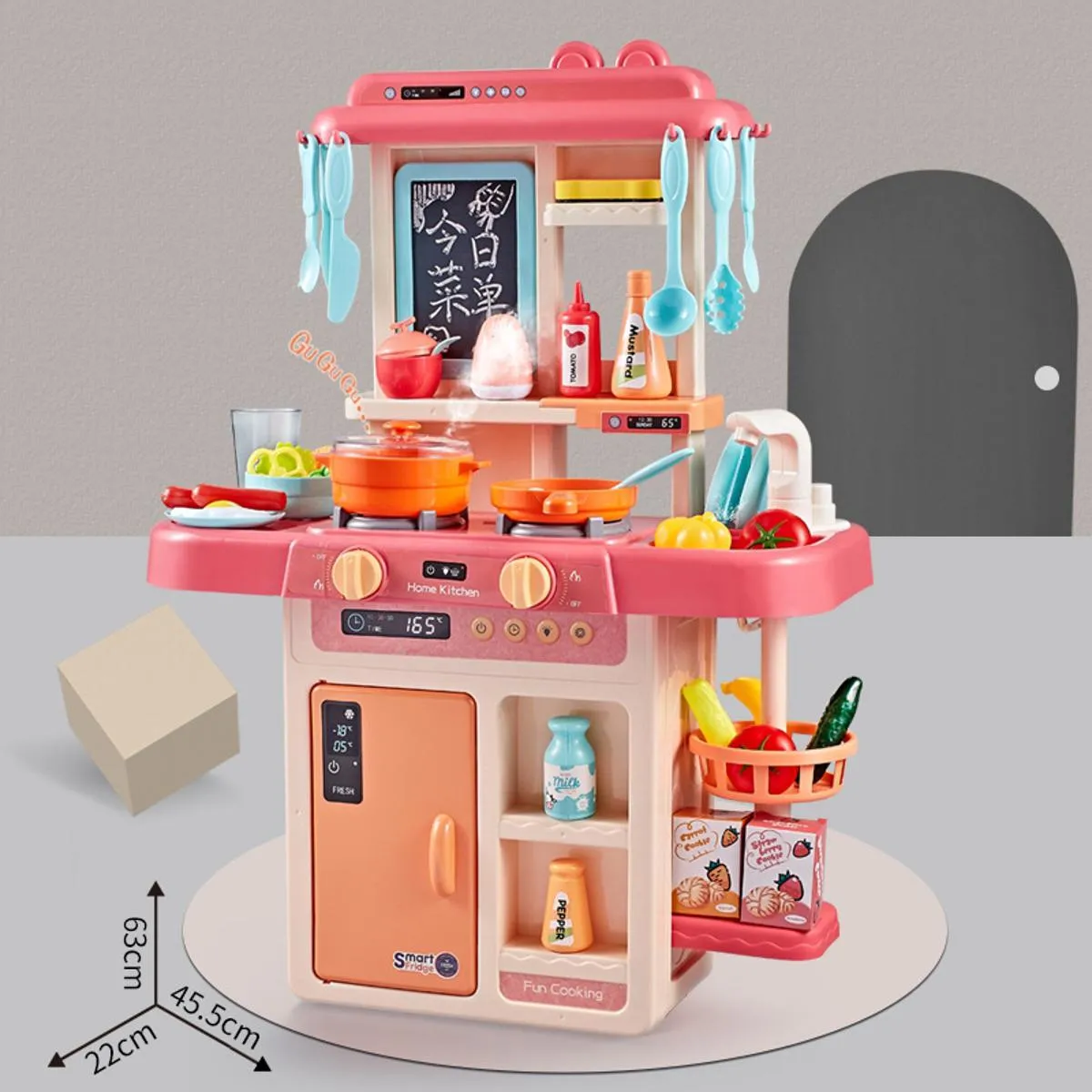 Little Kids Kitchen Pretend Play Set with Steam & Light & Sound and Plastic Accessories Included  Toys for Girls and Boys - 42 pcs image 3