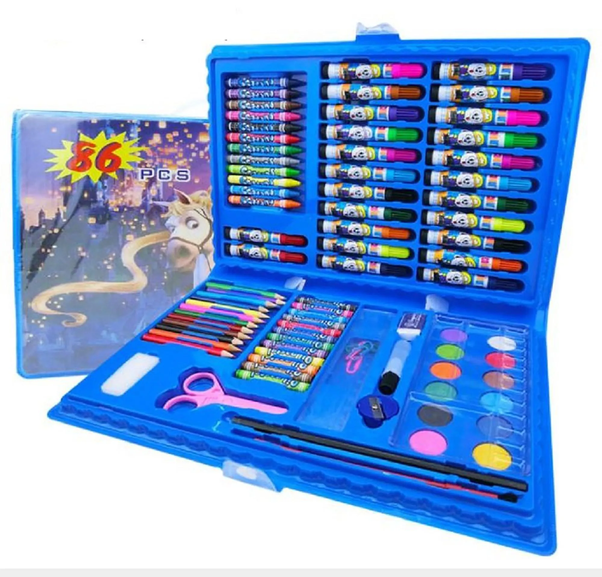 86 Pcs Multi Coloring Set Color Kit / Set with Button Box Best Quality For kids image 3