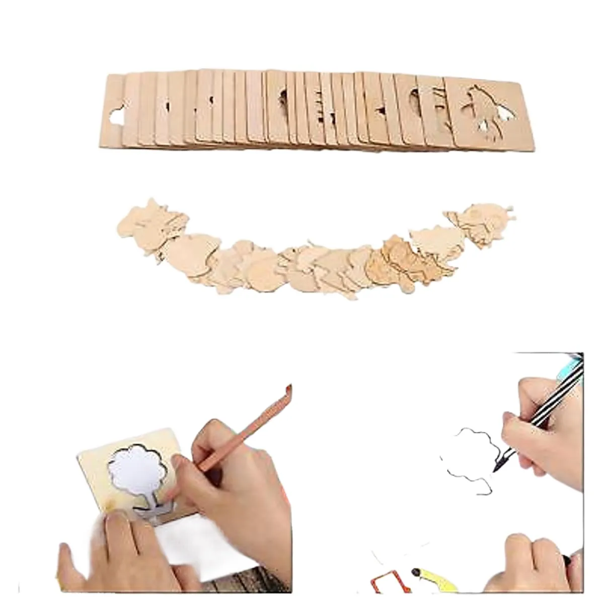Kids Wooden Drawing & Puzzle Kit Best Learning Toy For Kids 12 Pieces image 4