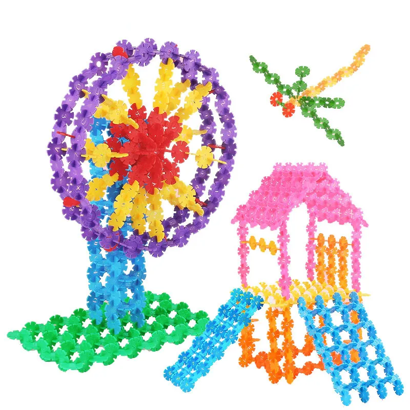 Pack Of 72 Pcs Snowflake Building Blocks Toy Baby Children Educational Toy DIY Assembling Bricks Kids image 3
