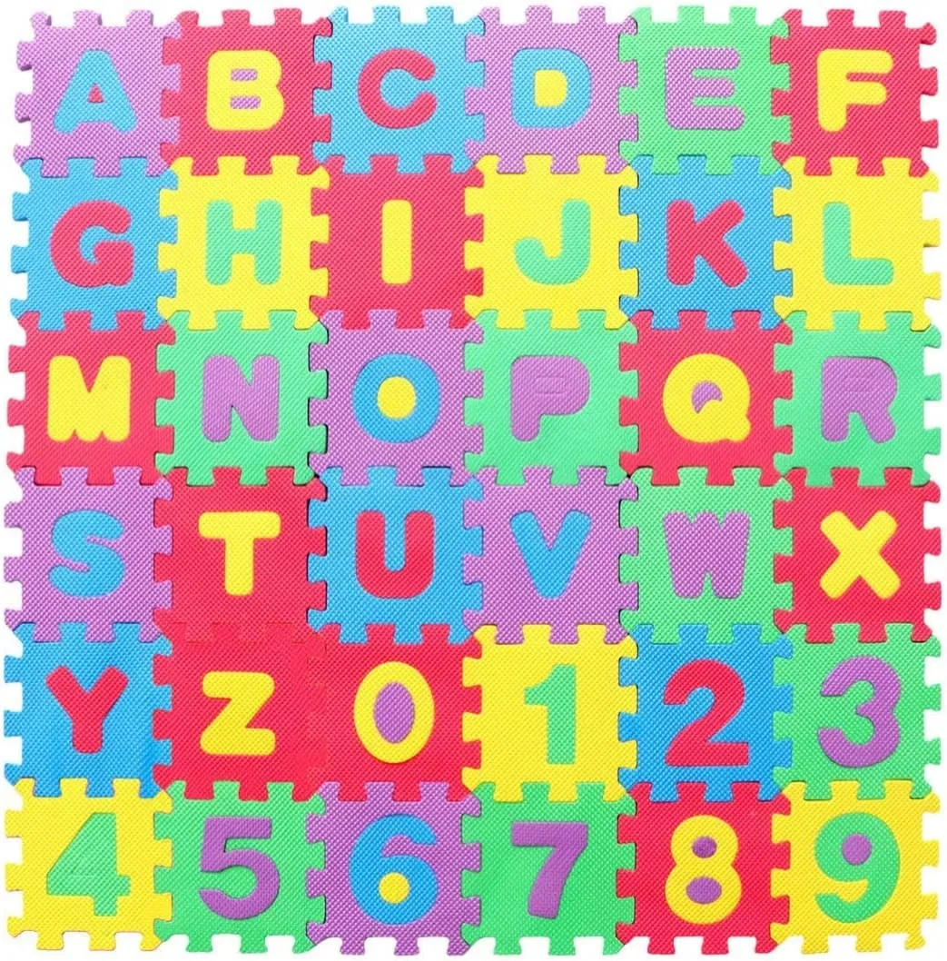 ABC Toy Block Mat Alphabets and Numbers Early Learning Toy Play Foam Puzzle Mat for Kids 36 Pieces 5cm x 5cm image 4