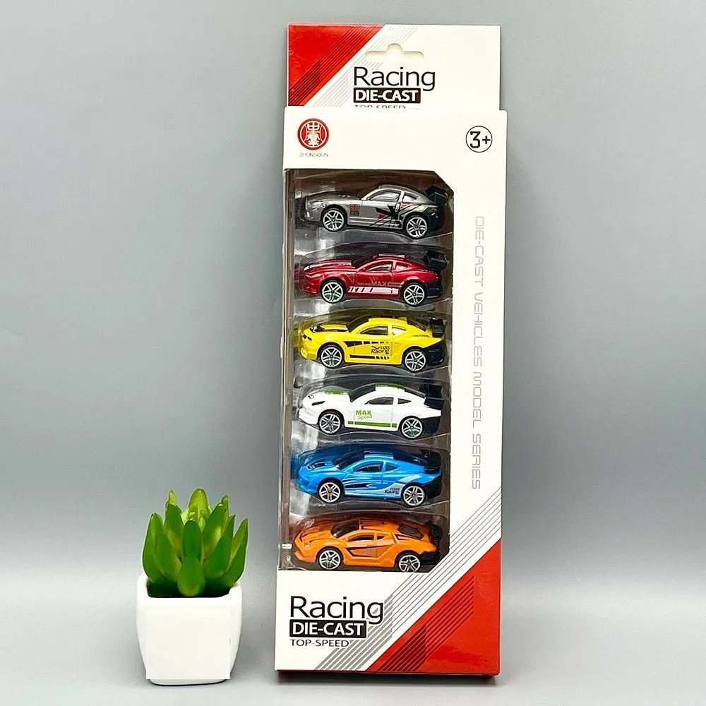 Top Speed Racing Die Cast Metallic Body Super Racing Cars - Pack Of 6 image 2