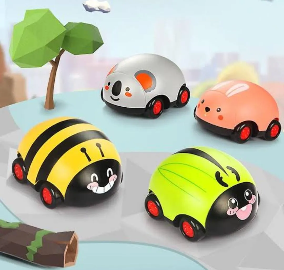 4 Pcs Ladybug Pull Back Car Educational Toys For Toddlers Party Favors Infant Car Toys Educational Toys For Kids Ladybug Toys Pull Back Cars Kids Trucks Sports Car Abs Grasp Child image 4