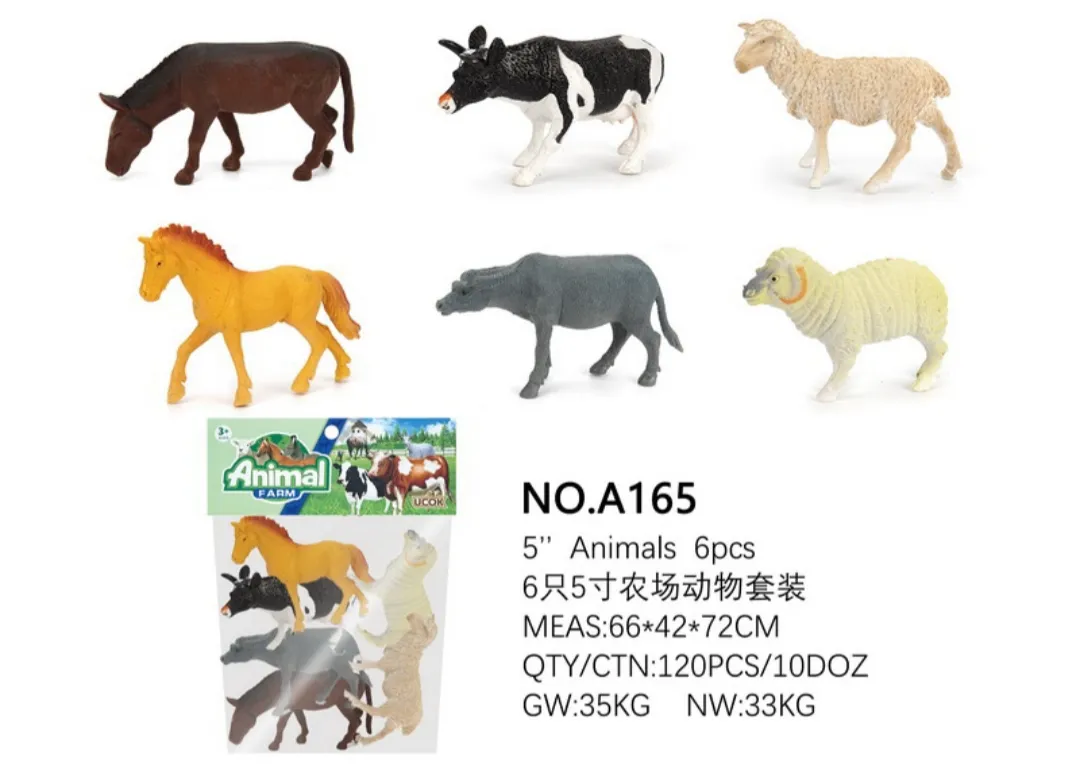 Realistic Farm Animal Toy Collection - Soft Plush Zoo Set with Cow & Goat - Perfect For Imaginative Play & Education - Durable Rubber Animal Set image 3