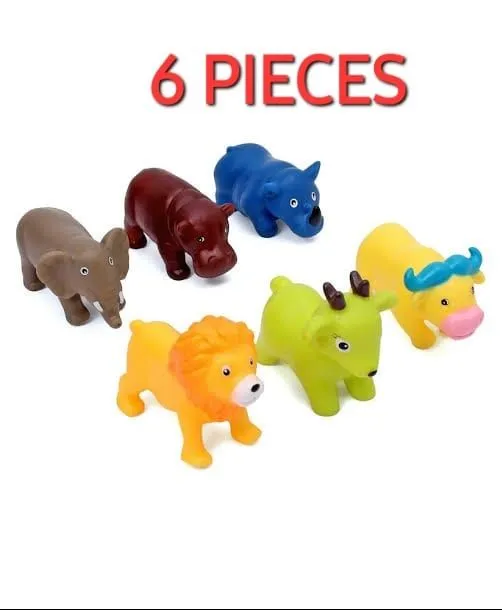 Bathing Equipment Plastic Animal Squeeze Baby Bath Toys For Kids Soft Chu Chu Toys 6 Pes Set image 3