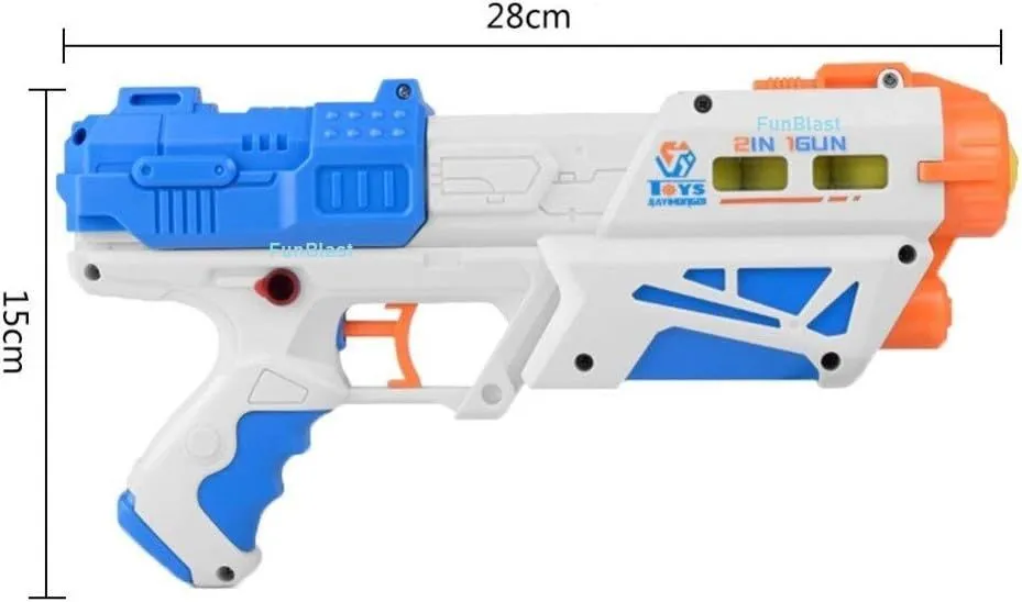 FunBlast Dual Function 5 Ball & Water Shoot Gunn Toy - Gunns Toys for Boys, Kids, Children | 2 in 1 Water Shoot Gun with 3 Bowling Pins & 5 Soft Ball Bullet Toy Gunss image 3