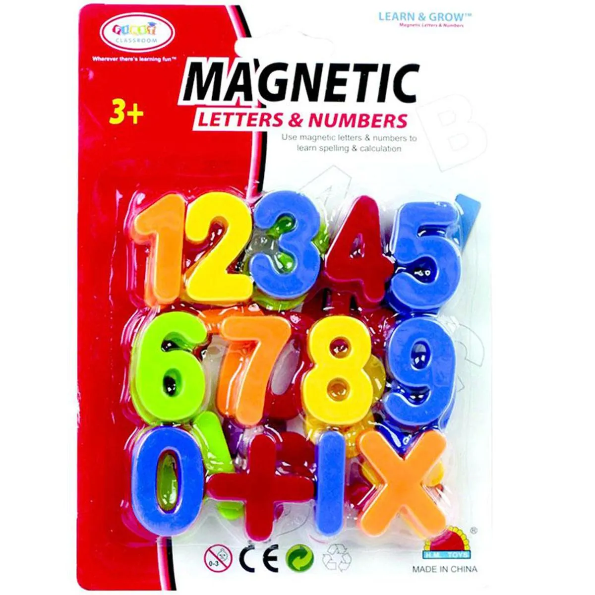 Magnetic Math's Counting Letters and Numbers - 26 Pieces - Multicolour