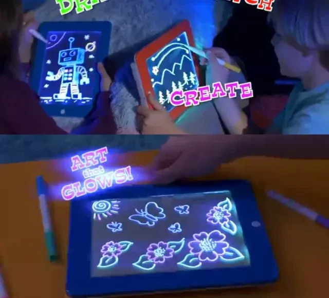 3D Magic Drawing Pad With LED Light 3D Puzzle Board Sketchpad Creative Tablet Kids Toys Gift LED Lights Glow Art Drawing Toys image 3