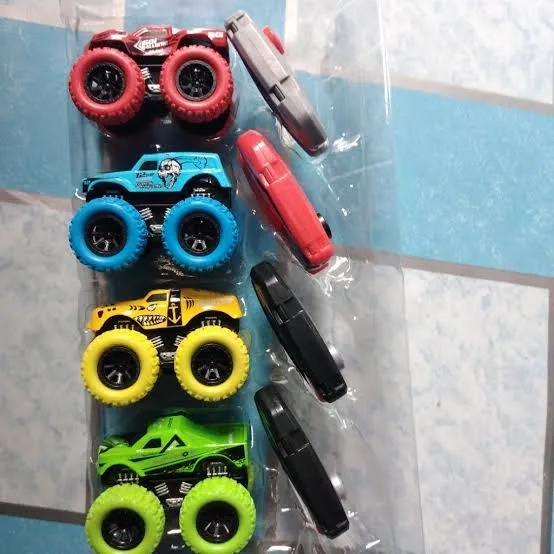 4 Pcs Hot Wheel Monster Trucks With Speed Launcher Ejector For Kids Toddler Monster Truck Toys For Boys Hotwheel 4 Pcs Pack Mini Monster Trucks With Key Launcher Gift image 5