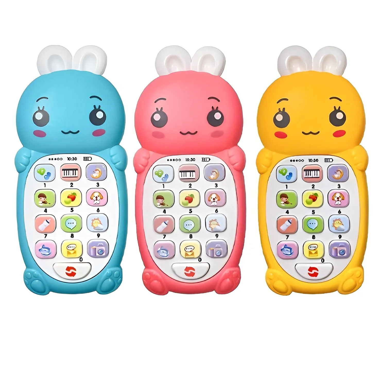 Baby Simulative Rabbit Phone, Children's Music And Lighting Toys, Early Education Puzzle Phone, Piano Music, Lullabies, Word Recognition, Letter Songs, Nursery Rhymes, Number Recognition image 1