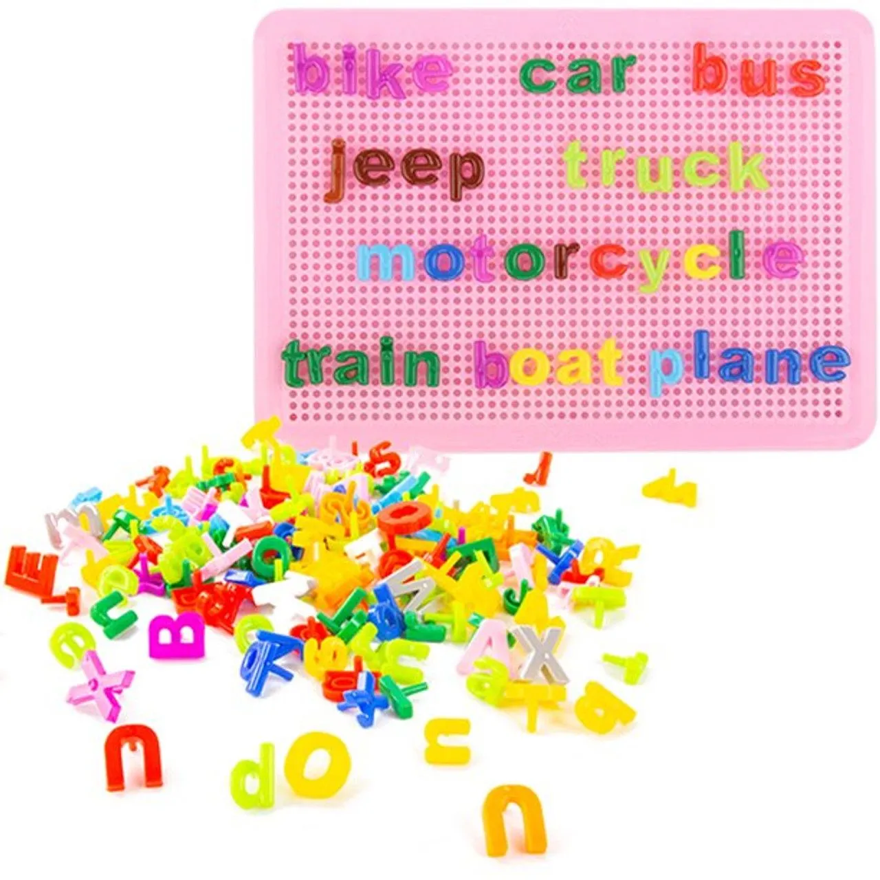 Educational Peg Board For Learning English Aplhabets Pin Board Kids Spelling And Words Learner Board 75+ Alphabatical Pins image 7