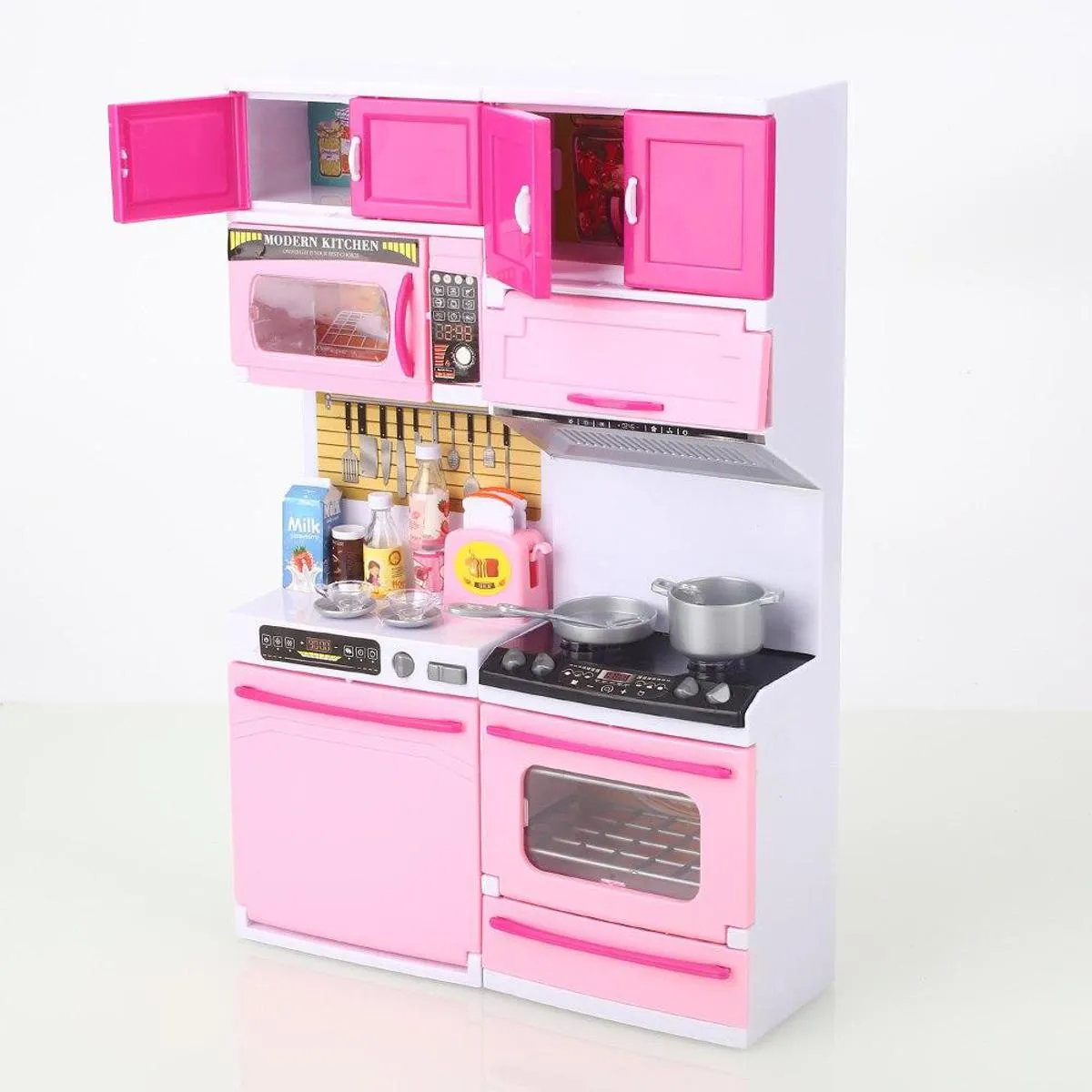 Modern Kitchen Set Toys For Girls - Pink