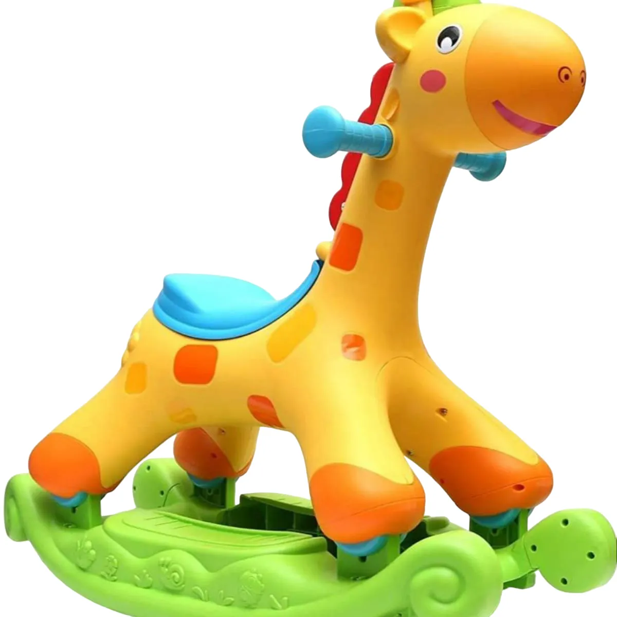 Evergreen - Rocking And Riding Giraffe - 18.5x11x19 inches - Yellow
