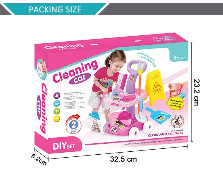 Kids Mini Cleaning Play Set Cleaning Car With Accessories Children's Pretend Mini DIY  Cleaning Set Car image 2