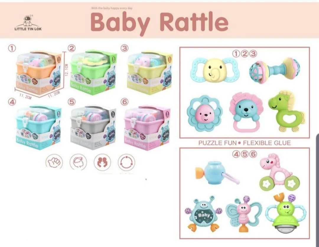 Baby Rattle Toy Set High-Quality Infant Teething Toy, Unisex, image 8