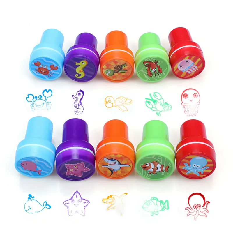 Assorted Stamps for Kids, Children Cartoon Stampers, Emoji Stampers, Dinosaur Stampers, Zoo Safari Stampers Kit Self Inking Stampers Decorate Cards Crafts For Kids image 2