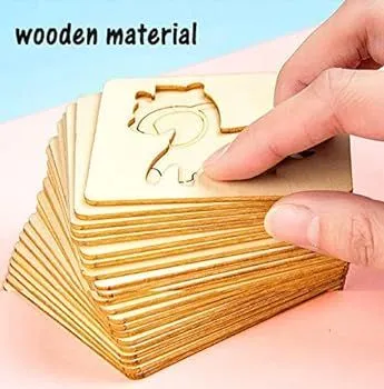 ABC kids Wooden Drawing Stencils - Complete Alphabets With Free 6 Pencil Colors image 3