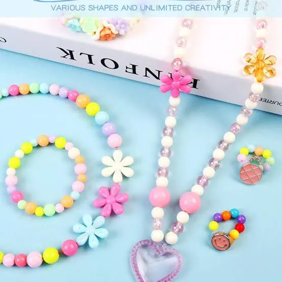 Beads for Bracelet Making Kit 24 Colors Flat Round Polymer 6mm Spacer Heishi Beads Fruit Flower Smiley Polymer Strings for Jewelry Making Kit Bracelets Neckless image 3