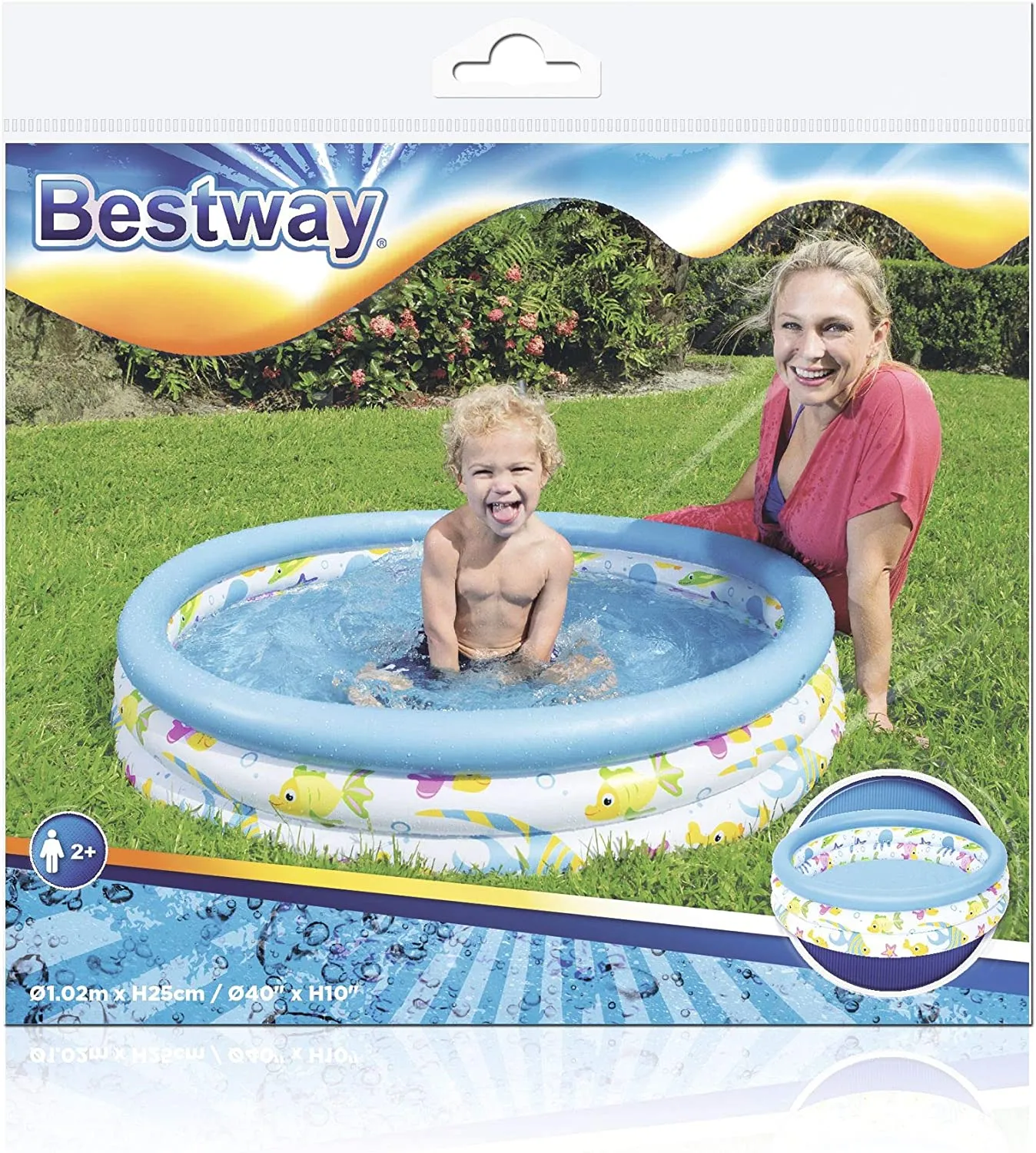 Bestway - Ocean Life Inflatable Kiddi 51008 Paddling Pool For Kid's - 40 X 10 Inches image 3
