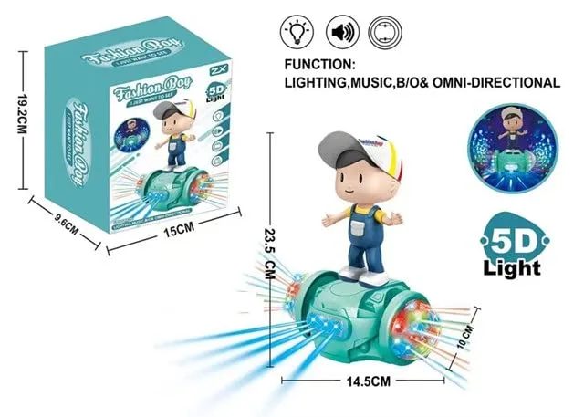 Zest 4 Toyz Musical Toy for Kids 360 Degree Rotating Dancing Boy Doll Toy with 5d Light & Sound Bump & Go Action Toy for 1 Year Old Kids Boys Girls( image 2
