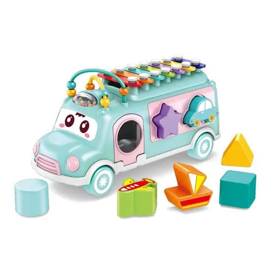 Music Xylophone Bus Toys Instrument Knocking Piano Lovely Beads Blocks Shape Sorting Learning Educational Baby Toys For Children image 1