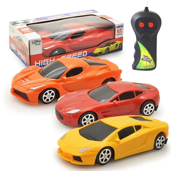 Remote Control High Speed Racing Car with Stylish Looks 1:18 Scale, Two Functions & Modern Design, RC Vehicle Toy for Kids (Require 5AA Batteries, Not Included) (Yellow) image 3