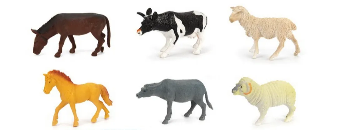 Realistic Farm Animal Toy Collection - Soft Plush Zoo Set with Cow & Goat - Perfect For Imaginative Play & Education - Durable Rubber Animal Set image 2
