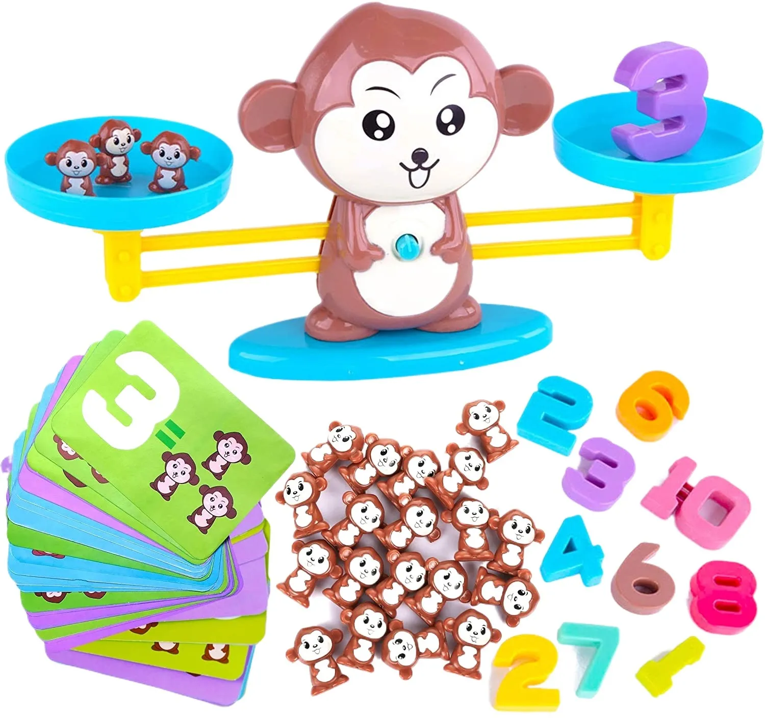 Monkey Balance Math Game, Monkey Weighing Scale Montessori Educational Stem Counting Toys for Kids 3 4 5 Years Old Age (E) image 4