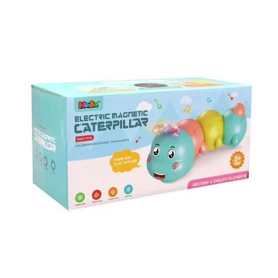 Electric Rocking Caterpillar Toy With Lamplight Music Automatic Obstacle Avoidance Crawling Toys Child Fun Interactive Game Gift  image 2