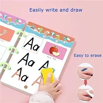 Magical Tracing Workbook Reusable Calligraphy Copybook Practice Drawing Book with Pen and Eraser,Help Children Improve Concentration and Hand-Eye Coordination
 64 Pages image 2